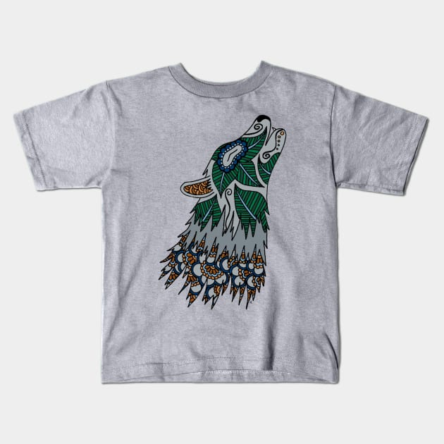 Lone Wolf Kids T-Shirt by HLeslie Design